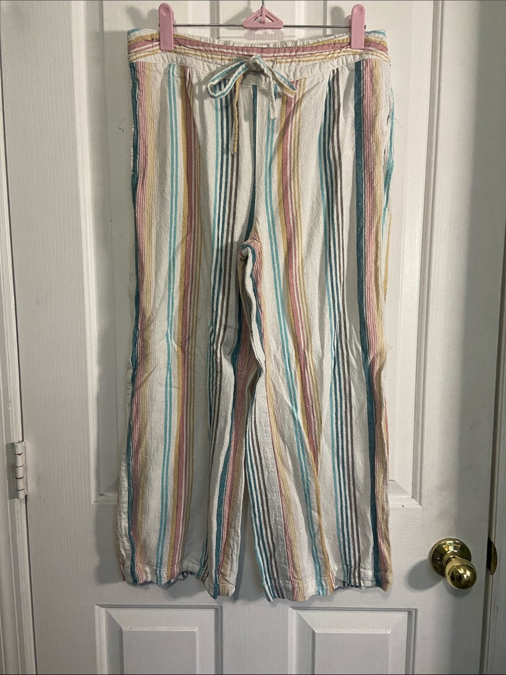 Per Se Pastel Multistripe Drawstring Lounge Pants